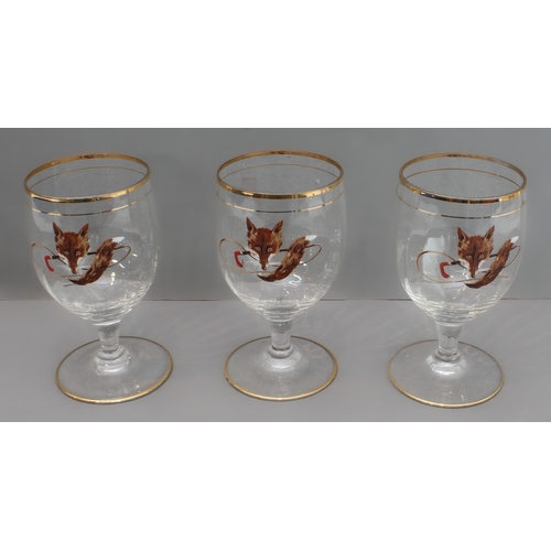 41 - A mixed lot of eight hunting themed pieces:
 1. a three-piece ceramic tea service with foxhunting de... 