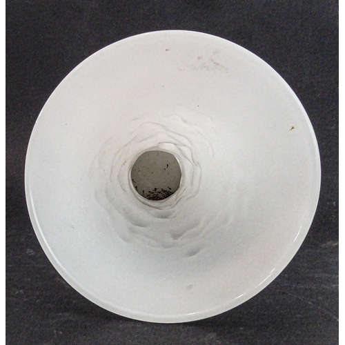 46 - A Napoleon III period (1845-1870) Baccarat opaline vase of trumpet form and decorated in high relief... 