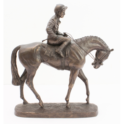 61 - Two sculptures:
 1. Gun and gundog climbing overa wall - limited edition bronze (4 of 75) with maker... 