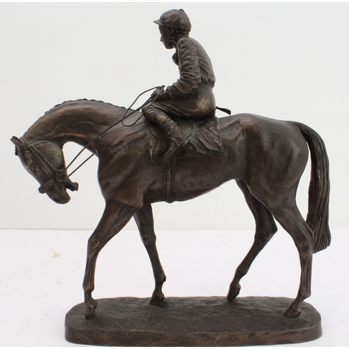 61 - Two sculptures:
 1. Gun and gundog climbing overa wall - limited edition bronze (4 of 75) with maker... 