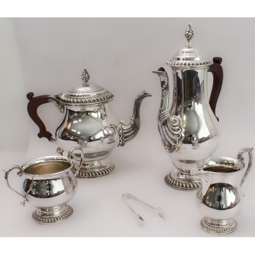 74 - A fine quality Barker & Ellis four-piece silver-plated tea and coffee service in 18th century style ... 