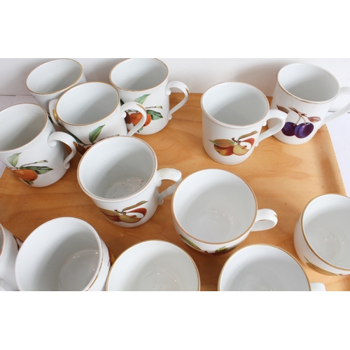 14 - A mixed lot of Royal Worcester (mostly 'Evesham' and a few 'Arden') comprising:
 3 teapots;
 7 sugar... 