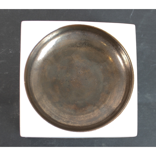 18 - A Troika square trinket tray (hairline) together with a 19th century silver-mounted spherical clear-... 