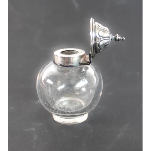 18 - A Troika square trinket tray (hairline) together with a 19th century silver-mounted spherical clear-... 