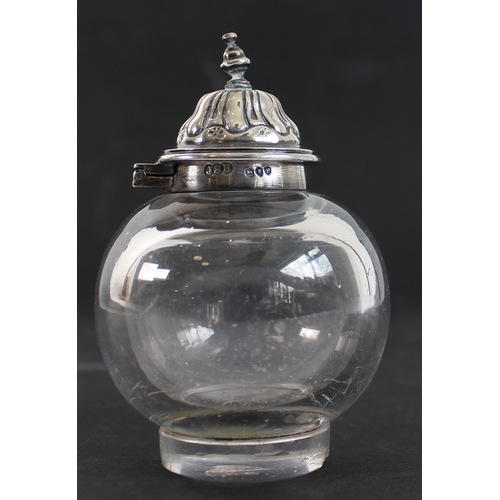 18 - A Troika square trinket tray (hairline) together with a 19th century silver-mounted spherical clear-... 