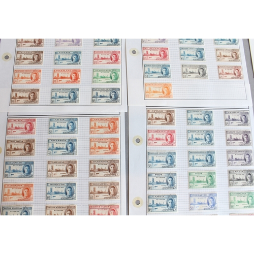146 - A collection of stamps and 12 banknotes:
 1. a sheet of 60 stamps Robert Burns 4d stamps and a 1966 ... 
