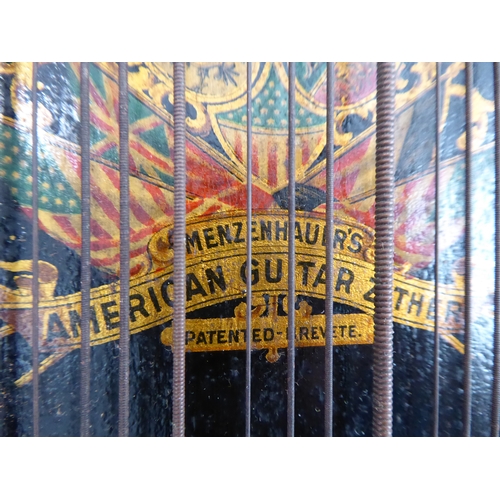 159 - A circa 1900 century guitar zither marked 'Menzenhauer's American Guitar Zither - Patented - Brevete... 
