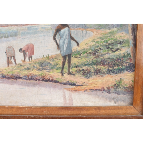 240 - JOBOIS - water bearers, oil on canvas, signed and dated '39' lower right. (Canvas size 59.5 x 48 cm)... 