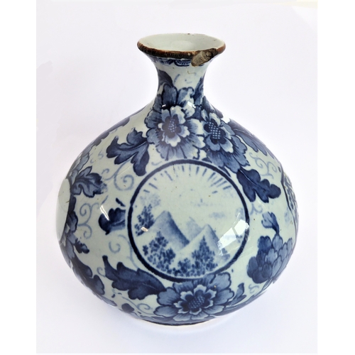 26 - Five blue and white ceramics:
 1. a pair of waisted square porcelain vases decorated with peony and ... 