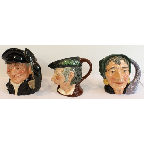 35 - Ten Royal Doulton character jugs:
 The Vicar of Bray;
 Ugly Duchess (D 6599);
 Tony Weller;
 The For... 