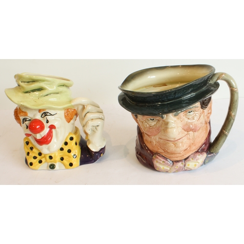 36 - Eight Royal Doulton character jugs:
 Capt Ahab (D6500);
 Granny;
 The Clown (D6834);
 Bootmaker (D65... 