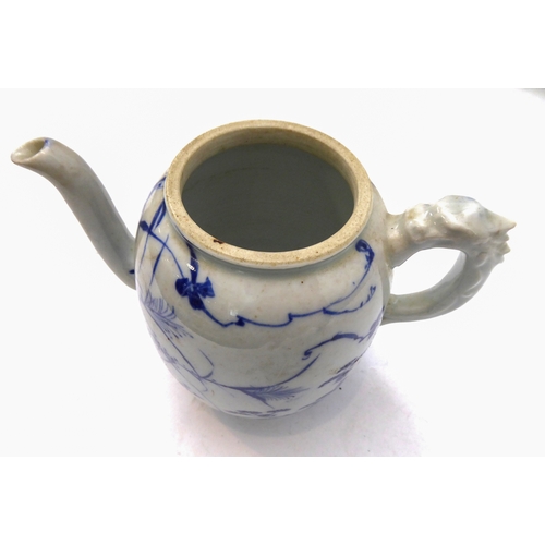 4 - Two pieces:
 1. a 19th century Chinese blue-and-white porcelain charger decorated with exotic birds ... 