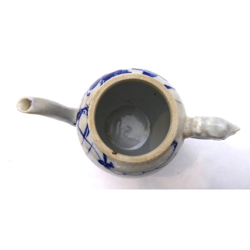 4 - Two pieces:
 1. a 19th century Chinese blue-and-white porcelain charger decorated with exotic birds ... 