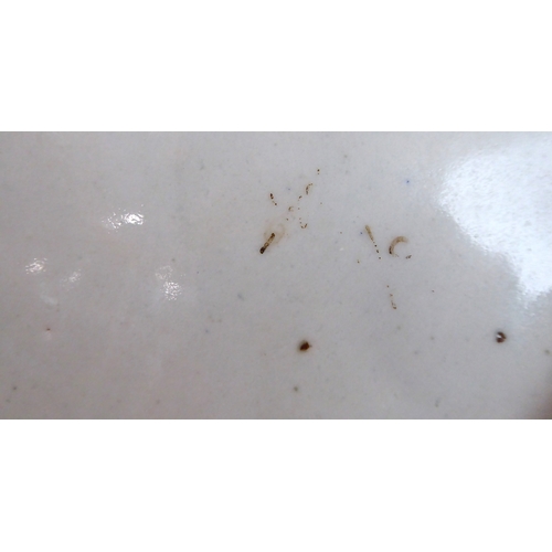 4 - Two pieces:
 1. a 19th century Chinese blue-and-white porcelain charger decorated with exotic birds ... 