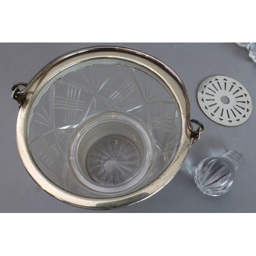 42 - A mixed lot of four:
 1. a late 19th to early 20th century frosted and cut-glass ice-bucket of small... 