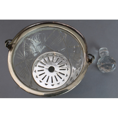 42 - A mixed lot of four:
 1. a late 19th to early 20th century frosted and cut-glass ice-bucket of small... 