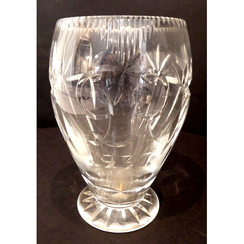 46 - Seven pieces of glassware and a large Le Creuset saucepan:
 a large mid-20th century hand-cut (proba... 