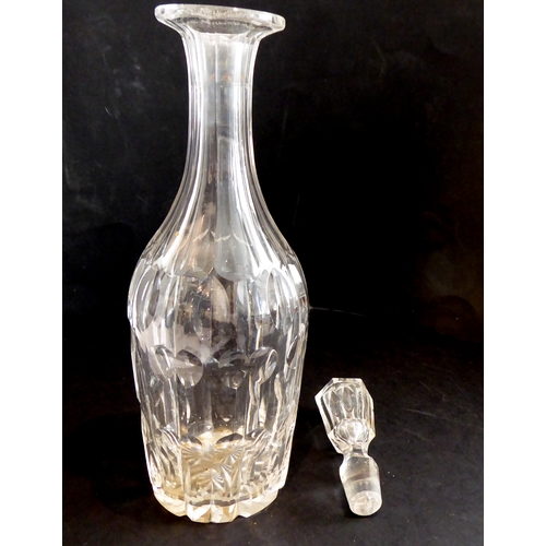 46 - Seven pieces of glassware and a large Le Creuset saucepan:
 a large mid-20th century hand-cut (proba... 