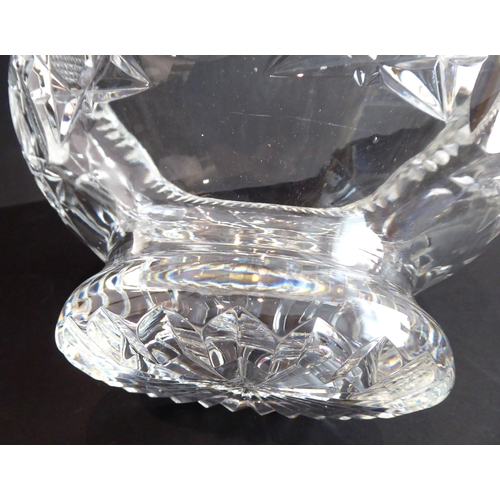 46 - Seven pieces of glassware and a large Le Creuset saucepan:
 a large mid-20th century hand-cut (proba... 