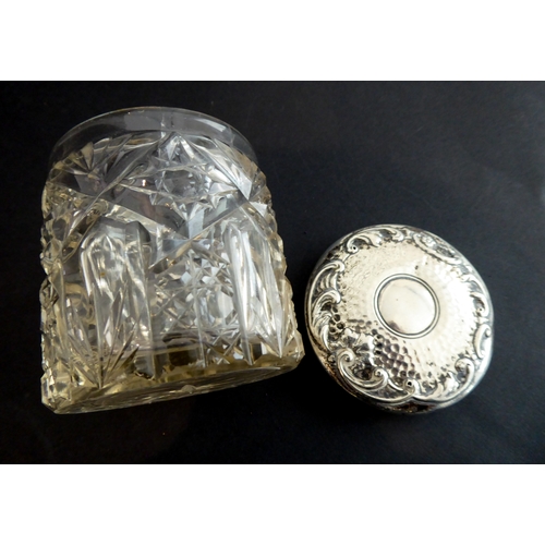 46 - Seven pieces of glassware and a large Le Creuset saucepan:
 a large mid-20th century hand-cut (proba... 