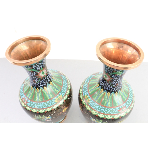 55 - Three cloisonné decorated Chinese pieces:
 1. a late 19th to early 20th century Chinese bowl of squa... 