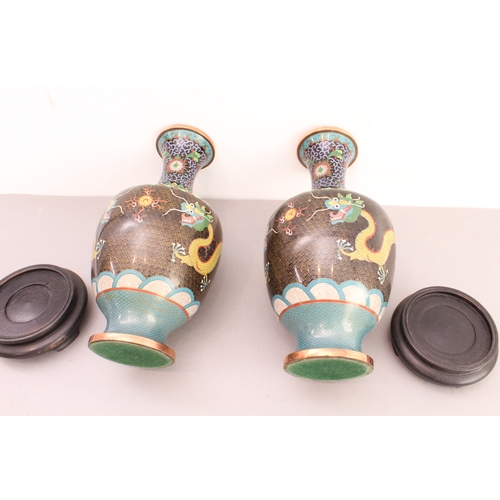 55 - Three cloisonné decorated Chinese pieces:
 1. a late 19th to early 20th century Chinese bowl of squa... 