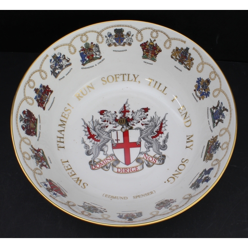 2 - A large Wedgwood Fine Bone China commemorative bowl: 'The Thames Bowl', limited edition 89 of 500, d... 
