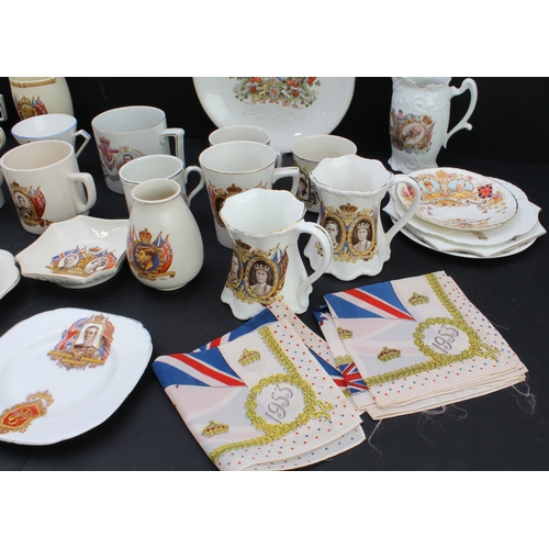 31 - A collection of royal commemorative tankards, cups and saucers, and plates (mostly early to mid 20th... 