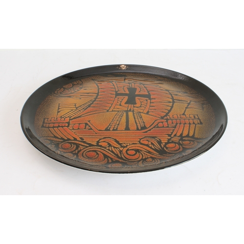 17 - A wall-hanging Poole Pottery charger in the Aegean pattern (32.25 cm in diameter)
