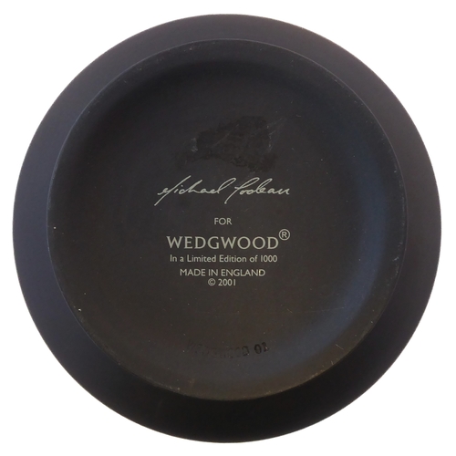 21 - A modern Wedgwood black basalt vase designed by Michael Sodeau: limited edition (run of 1000), print... 