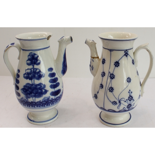 27 - Four pieces:
 1. a pair of late 19th to early 20th century Boch (La Louvière) pottery storage jars a... 