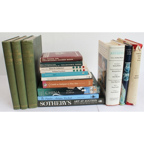 293 - Eleven hardback and five paperback volumes on art, antiques and literature to include:
 Arthur Negus... 