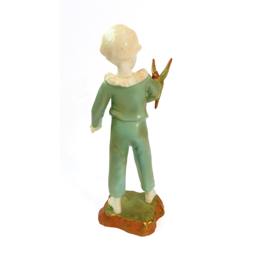 5 - Two Royal Doulton figures modelled by F.G. Doughty and a Clarice Cliff honey pot:
 1. 'The Parakeet'... 