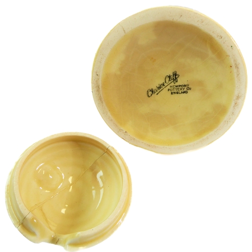 5 - Two Royal Doulton figures modelled by F.G. Doughty and a Clarice Cliff honey pot:
 1. 'The Parakeet'... 