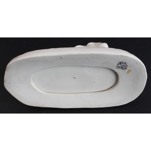 8 - A rare late 19th to early 20th century W. H. Goss porcelain sheep, the base with transfer decorated ... 