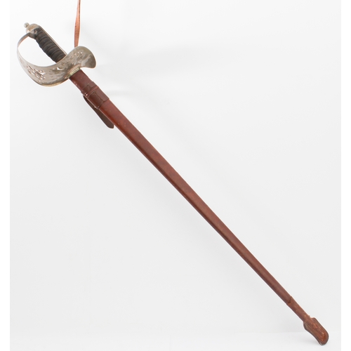 132 - A George V 1897 Pattern infantry officer's sword and leather scabbard by S. & J. Kitchin (Sheffield)... 