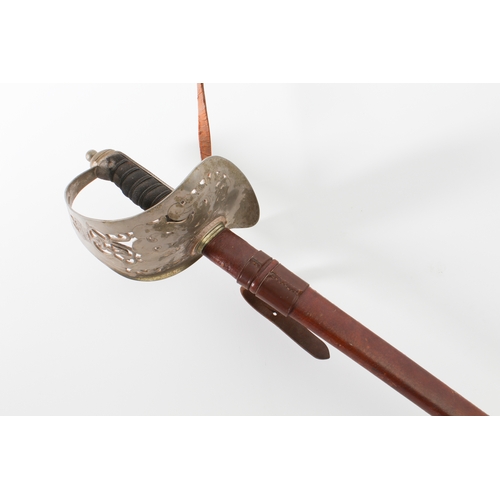 132 - A George V 1897 Pattern infantry officer's sword and leather scabbard by S. & J. Kitchin (Sheffield)... 