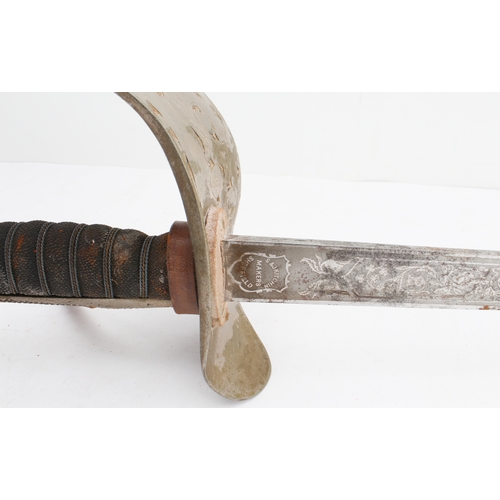 132 - A George V 1897 Pattern infantry officer's sword and leather scabbard by S. & J. Kitchin (Sheffield)... 