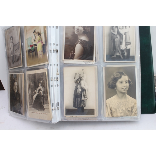 172 - 488 mostly early 20th century postcards in two albums and to include celebrities and topographical