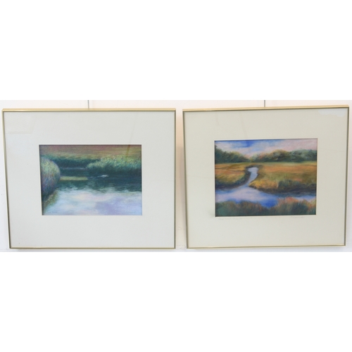 248 - Ten pieces to include:
 IRENE WISNIEWSKI - a series of five pastels signed in pencil: 'Goose Pond', ... 