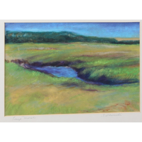 248 - Ten pieces to include:
 IRENE WISNIEWSKI - a series of five pastels signed in pencil: 'Goose Pond', ... 