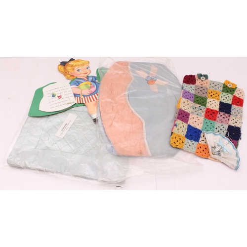 152 - A variety of collectibles to include a hand-decorated Oriental and other fans, baby's bibs, other la... 
