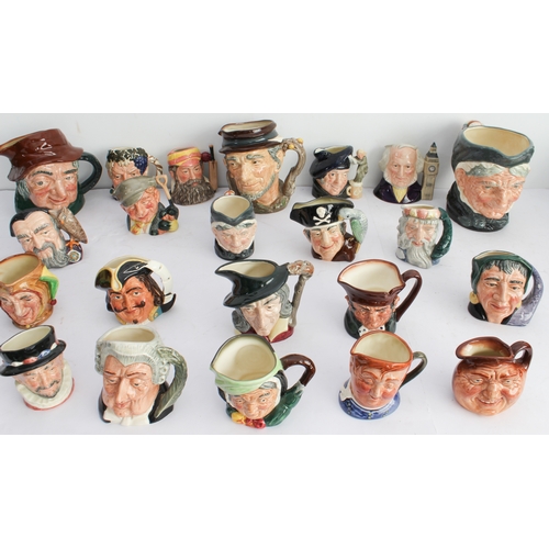 39 - Twenty-two Royal Doulton character jugs (3 large and 19 small). 
 3 large: Granny (D5521), Uncle Tom... 