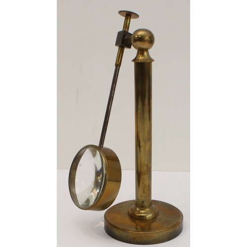 110 - A mid-19th century brass monocular microscope: 8¼