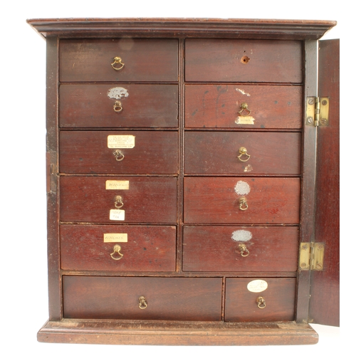 120 - A mid-18th century 'red walnut' tabletop cabinet: moulded slightly overhanging top; hinged door with... 