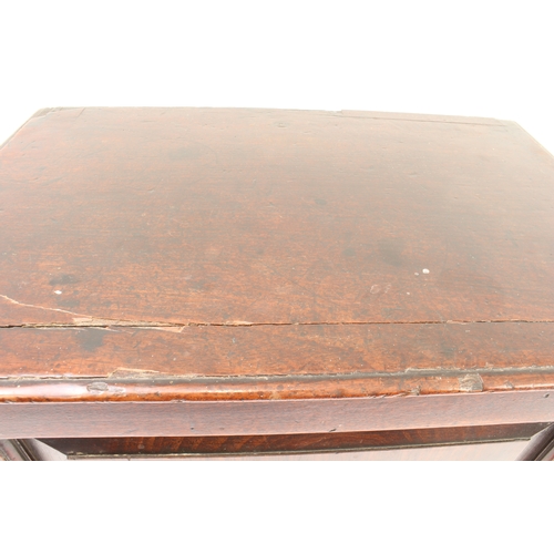 120 - A mid-18th century 'red walnut' tabletop cabinet: moulded slightly overhanging top; hinged door with... 