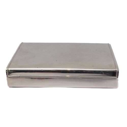 140 - A rare silver cigarette box by Sigvard Bernadotte for Georg Jensen - import marks for London 1960, i... 