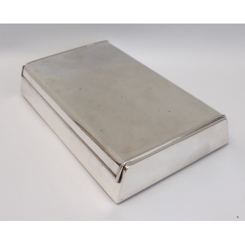 140 - A rare silver cigarette box by Sigvard Bernadotte for Georg Jensen - import marks for London 1960, i... 