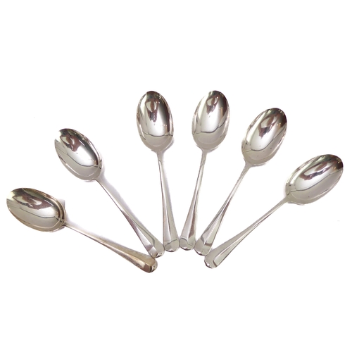 153 - A cased set of George VI silver Hanoverian pattern flatware: Josiah Williams & Co, London 1940, six ... 