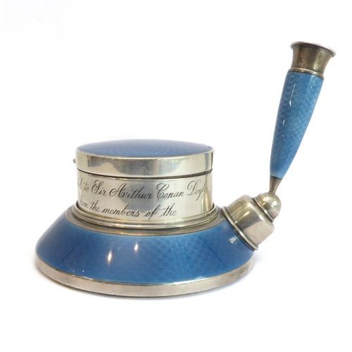 Sterling Silver Guilloche Enamel Stamp Dispenser